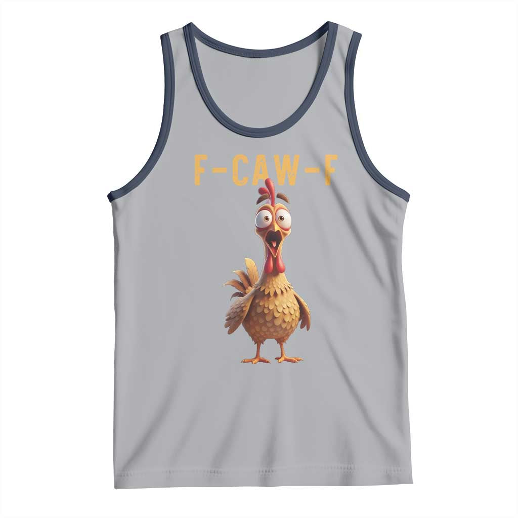 F Caw F Classic Chicken Scream Tank Top Poultry Joke Farm Life Humor TS02 Athletic Heather Navy Print Your Wear