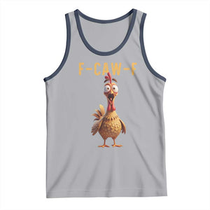 F Caw F Classic Chicken Scream Tank Top Poultry Joke Farm Life Humor TS02 Athletic Heather Navy Print Your Wear