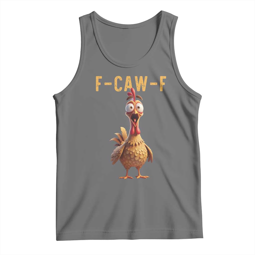 F Caw F Classic Chicken Scream Tank Top Poultry Joke Farm Life Humor TS02 Black Heather Print Your Wear