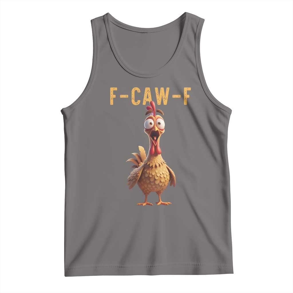 F Caw F Classic Chicken Scream Tank Top Poultry Joke Farm Life Humor TS02 Deep Heather Print Your Wear