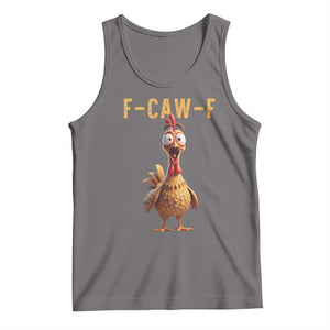 F Caw F Classic Chicken Scream Tank Top Poultry Joke Farm Life Humor TS02 Deep Heather Print Your Wear