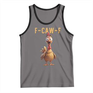 F Caw F Classic Chicken Scream Tank Top Poultry Joke Farm Life Humor TS02 Deep Heather Black Print Your Wear