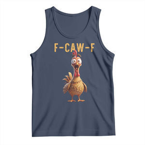 F Caw F Classic Chicken Scream Tank Top Poultry Joke Farm Life Humor TS02 Navy Print Your Wear