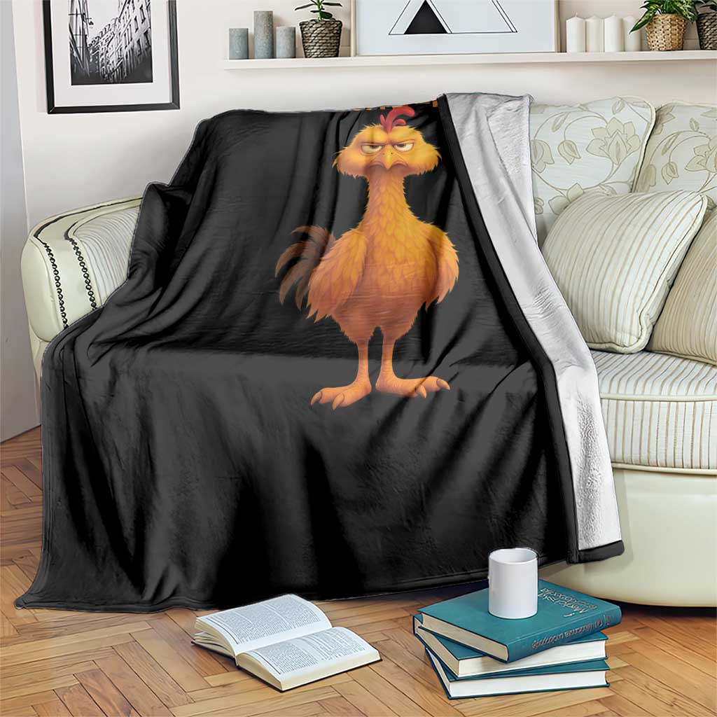 Funny F Caw F Fed Up Chicken Meme Throw Blanket Sarcastic Bird Humor Mood Swing TS02 Print Your Wear