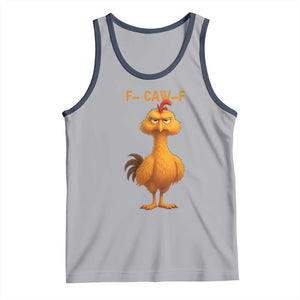 Funny F Caw F Fed Up Chicken Meme Tank Top Sarcastic Bird Humor Mood Swing TS02 Athletic Heather Navy Print Your Wear