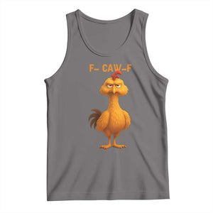 Funny F Caw F Fed Up Chicken Meme Tank Top Sarcastic Bird Humor Mood Swing TS02 Deep Heather Print Your Wear