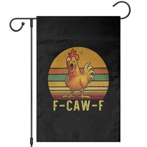 F Caw F Retro Chicken Meme Garden Flag Vintage Sunset Poultry Graphic Loud Bird Energy TS02 Black Print Your Wear
