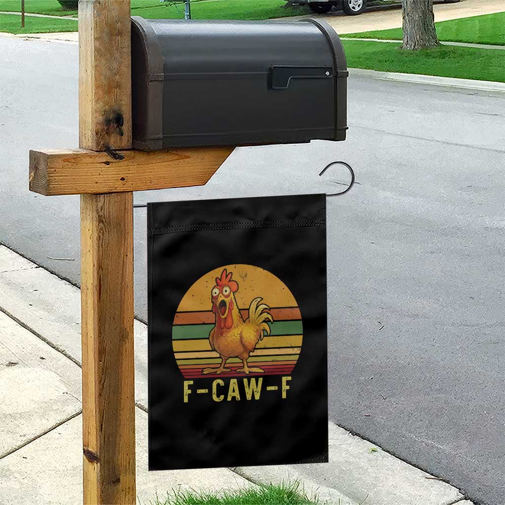 F Caw F Retro Chicken Meme Garden Flag Vintage Sunset Poultry Graphic Loud Bird Energy TS02 Print Your Wear