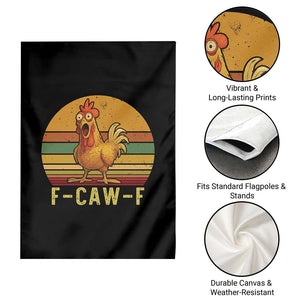 F Caw F Retro Chicken Meme Garden Flag Vintage Sunset Poultry Graphic Loud Bird Energy TS02 Print Your Wear