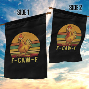 F Caw F Retro Chicken Meme Garden Flag Vintage Sunset Poultry Graphic Loud Bird Energy TS02 Print Your Wear