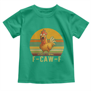 F Caw F Retro Chicken Meme Toddler T Shirt Vintage Sunset Poultry Graphic Loud Bird Energy TS02 Irish Green Print Your Wear