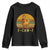 F Caw F Retro Chicken Meme Youth Sweatshirt Vintage Sunset Poultry Graphic Loud Bird Energy TS02 Black Print Your Wear