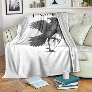 F Caw F Raven Graphic Throw Blanket Funny Sarcastic Bird with Attitude TS02 Print Your Wear