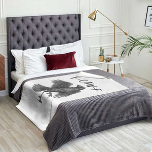 F Caw F Raven Graphic Throw Blanket Funny Sarcastic Bird with Attitude TS02 Print Your Wear