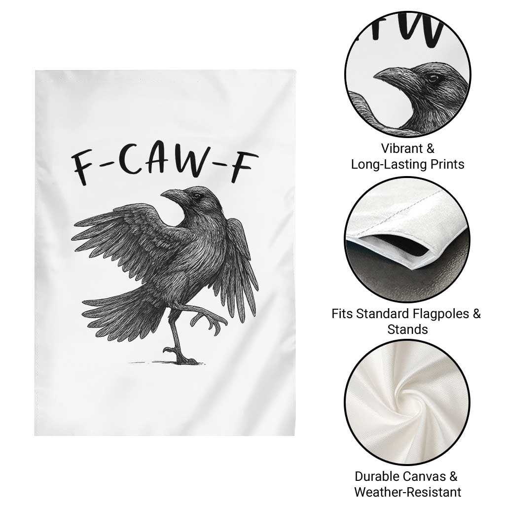 F Caw F Raven Graphic Garden Flag Funny Sarcastic Bird with Attitude TS02 Print Your Wear