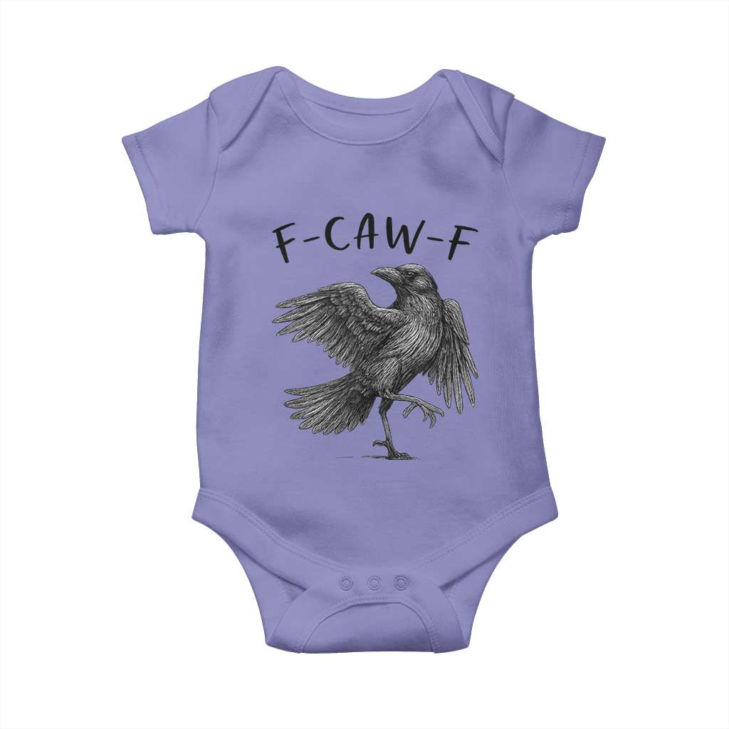F Caw F Raven Graphic Baby Onesie Funny Sarcastic Bird with Attitude TS02 Violet Print Your Wear