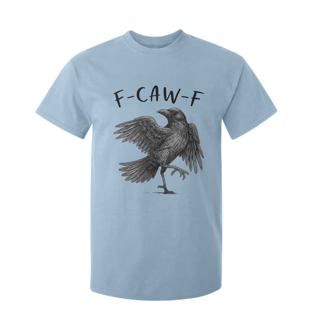 F Caw F Raven Graphic T Shirt For Kid Funny Sarcastic Bird with Attitude TS02 Light Blue Print Your Wear