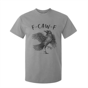 F Caw F Raven Graphic T Shirt For Kid Funny Sarcastic Bird with Attitude TS02 Sport Gray Print Your Wear