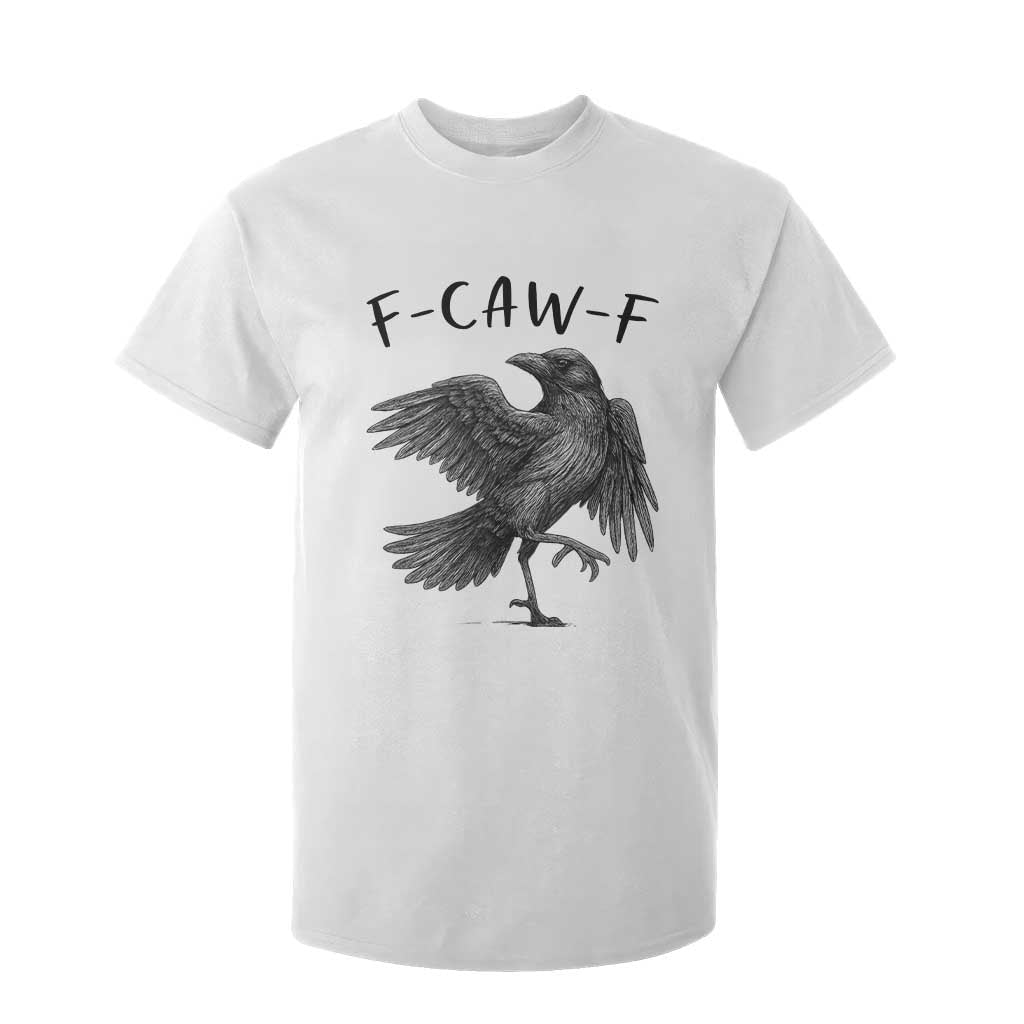 F Caw F Raven Graphic T Shirt For Kid Funny Sarcastic Bird with Attitude TS02 White Print Your Wear