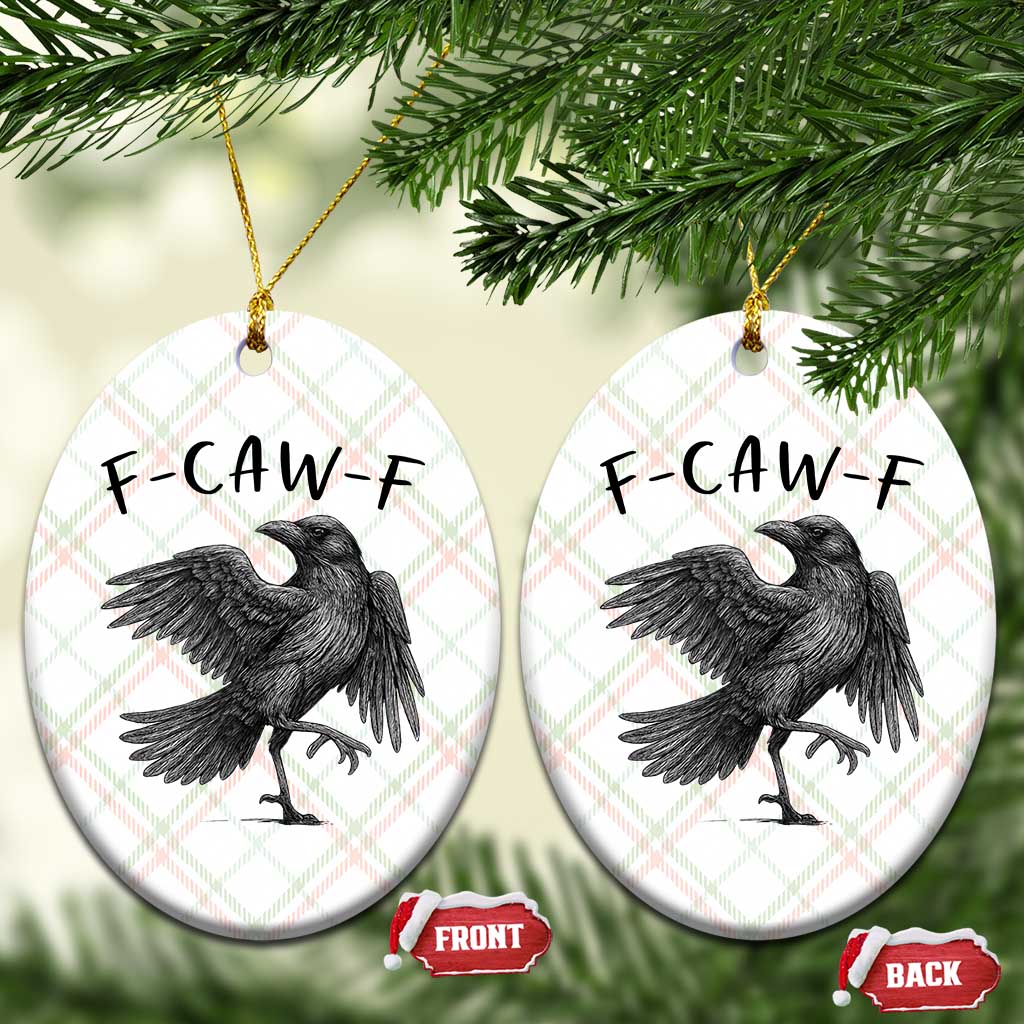 F Caw F Raven Graphic Ceramic Ornament Funny Sarcastic Bird with Attitude TS02 Print Your Wear