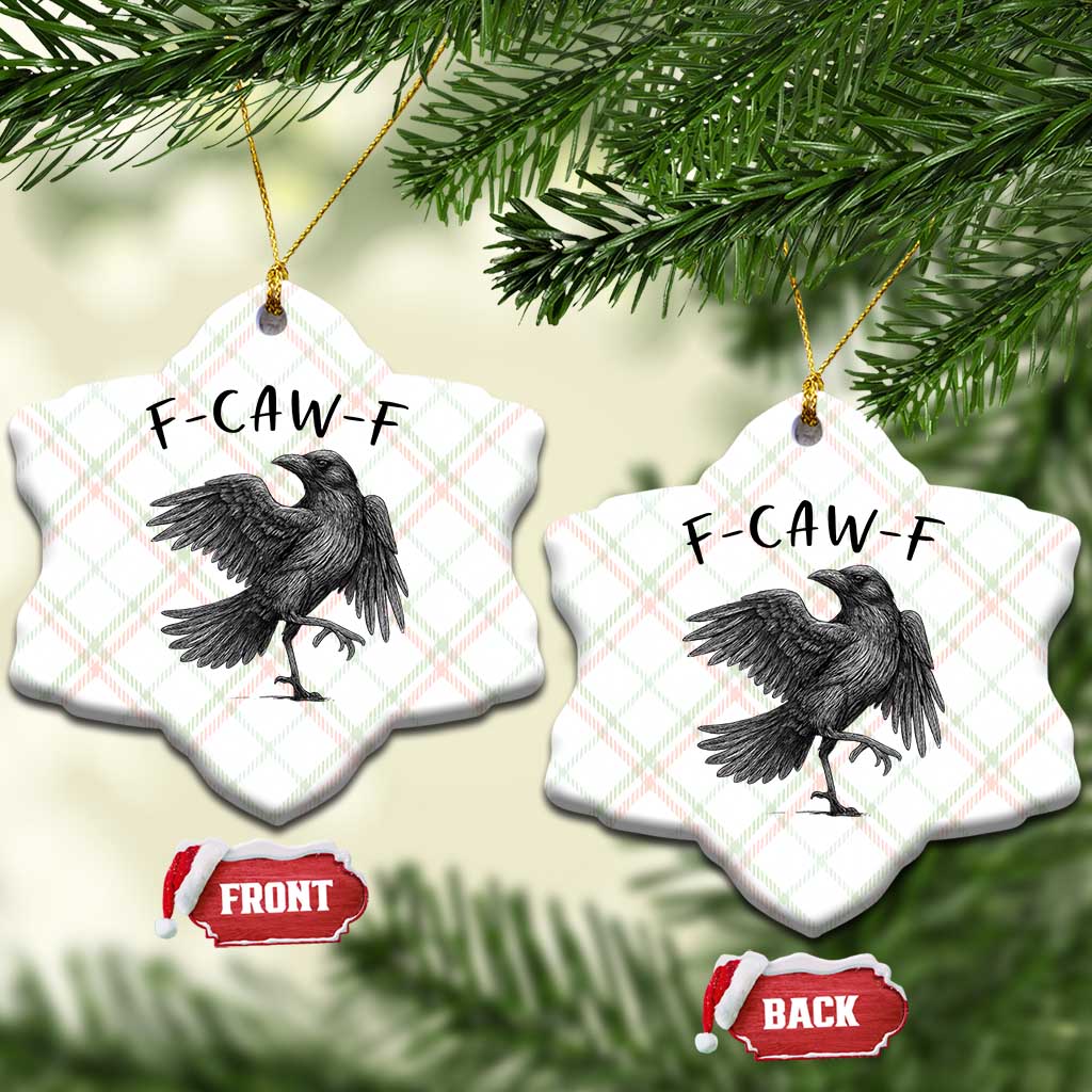 F Caw F Raven Graphic Ceramic Ornament Funny Sarcastic Bird with Attitude TS02 Print Your Wear