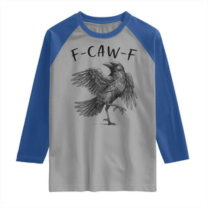 F Caw F Raven Graphic Raglan Shirt Funny Sarcastic Bird with Attitude TS02 Sport Gray Royal Print Your Wear