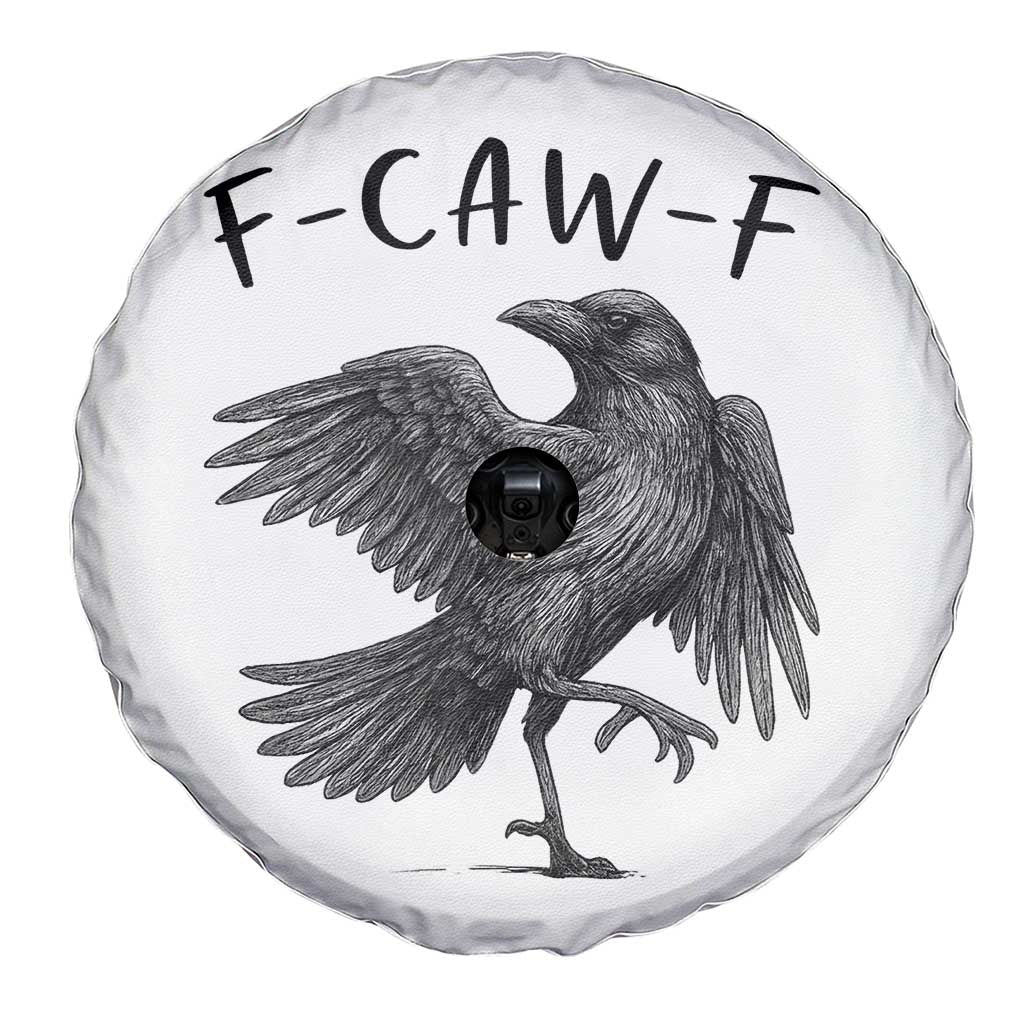 F Caw F Raven Graphic Spare Tire Cover Funny Sarcastic Bird with Attitude TS02 Print Your Wear