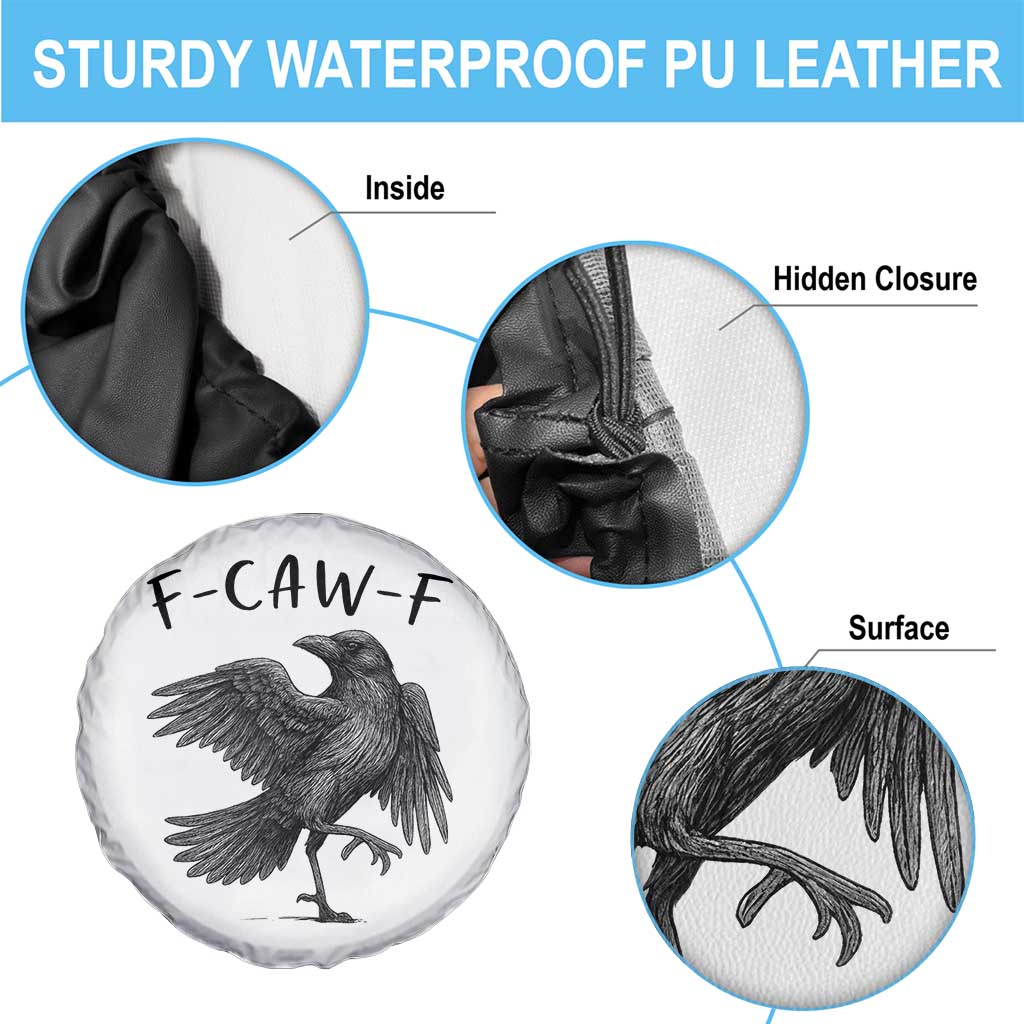 F Caw F Raven Graphic Spare Tire Cover Funny Sarcastic Bird with Attitude TS02 Print Your Wear