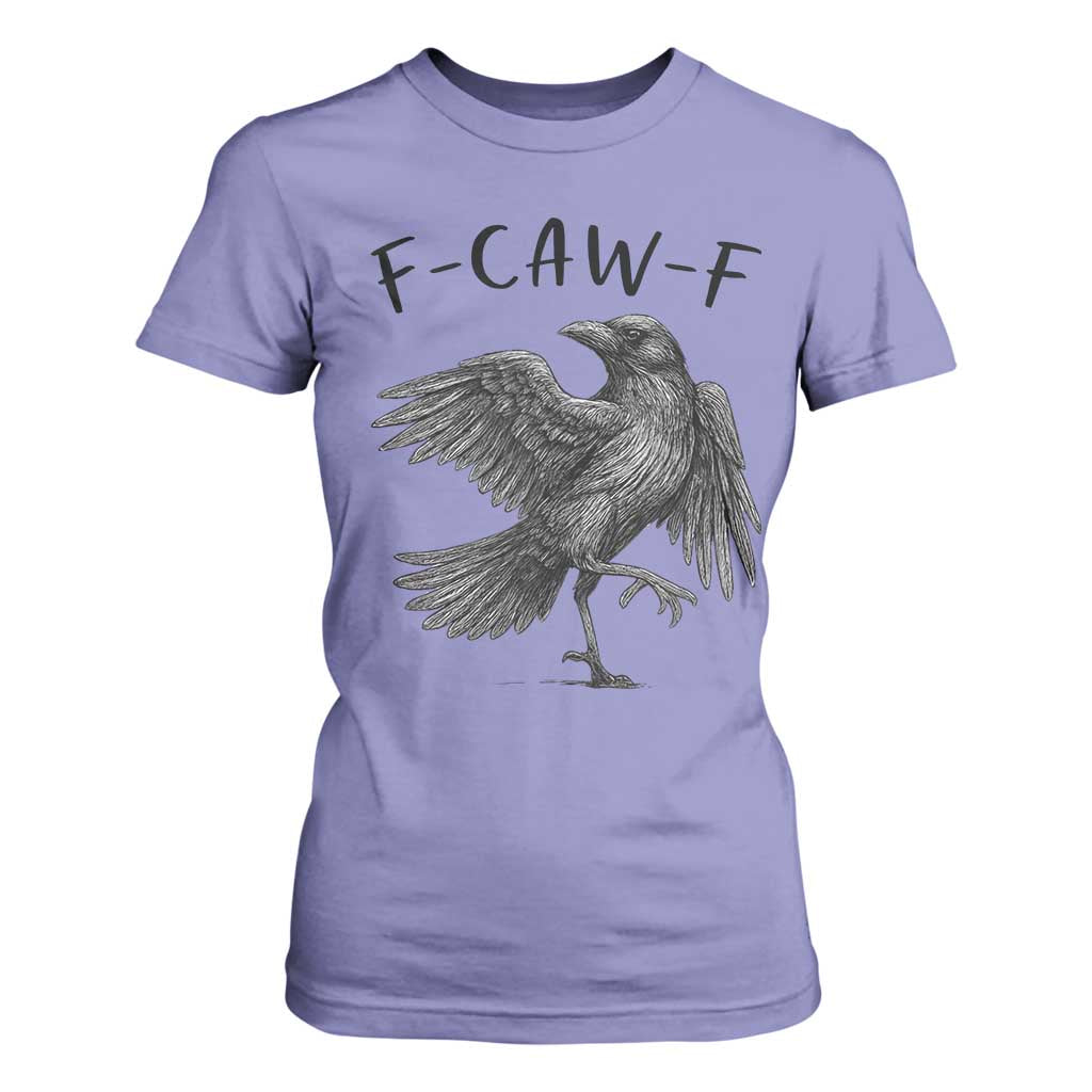 F Caw F Raven Graphic T Shirt For Women Funny Sarcastic Bird with Attitude TS02 Violet Print Your Wear