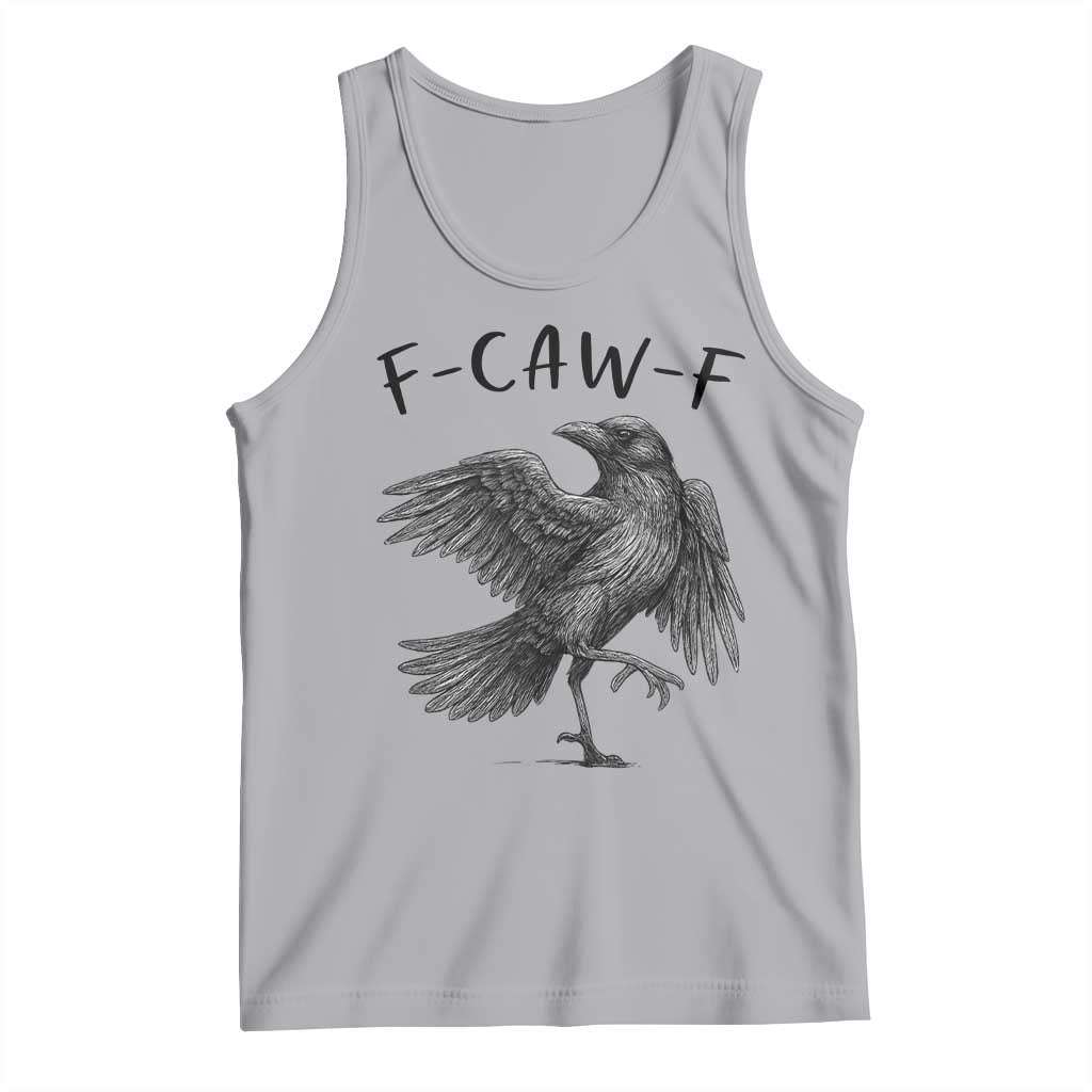 F Caw F Raven Graphic Tank Top Funny Sarcastic Bird with Attitude TS02 Athletic Heather Print Your Wear