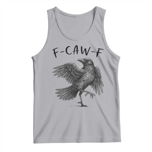 F Caw F Raven Graphic Tank Top Funny Sarcastic Bird with Attitude TS02 Athletic Heather Print Your Wear
