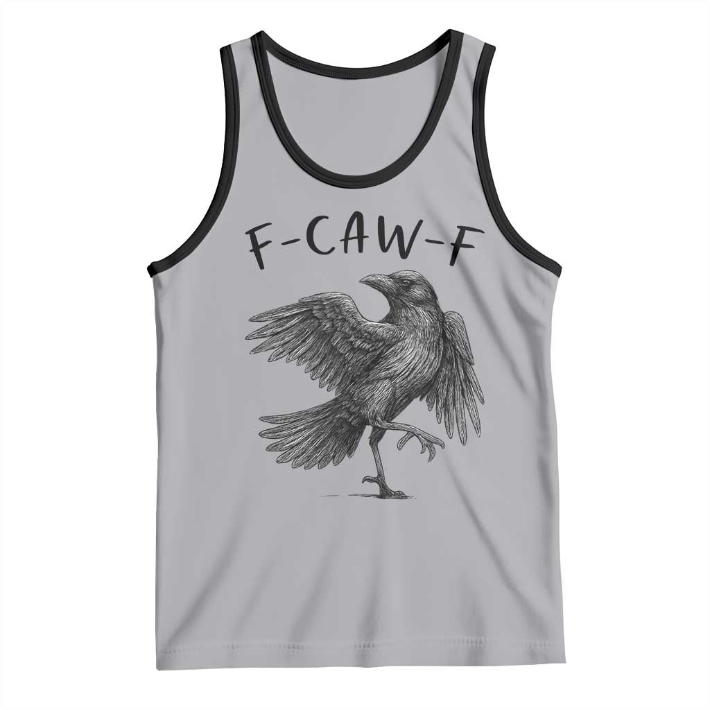 F Caw F Raven Graphic Tank Top Funny Sarcastic Bird with Attitude TS02 Athletic Heather Black Print Your Wear