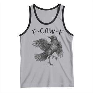 F Caw F Raven Graphic Tank Top Funny Sarcastic Bird with Attitude TS02 Athletic Heather Black Print Your Wear