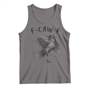 F Caw F Raven Graphic Tank Top Funny Sarcastic Bird with Attitude TS02 Deep Heather Print Your Wear