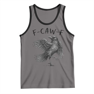 F Caw F Raven Graphic Tank Top Funny Sarcastic Bird with Attitude TS02 Deep Heather Black Print Your Wear