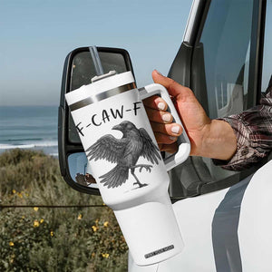 F Caw F Raven Graphic Tumbler With Handle Funny Sarcastic Bird with Attitude TS02 Print Your Wear