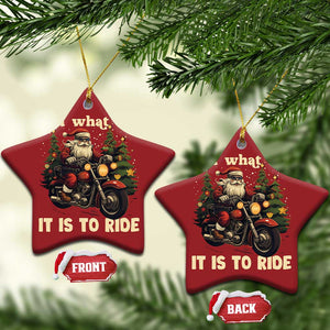 Biker Santa Claus Christmas Ornament Oh What Fun It Is To Ride Motorcycle Xmas Tree TS02 Star Red Print Your Wear