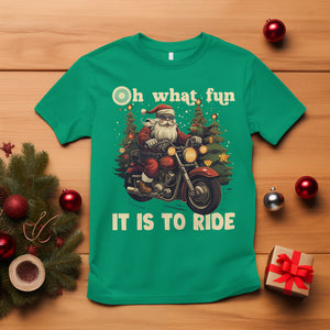 Santa Claus Biker T Shirt Oh What Fun It Is To Ride Motorcycle Christmas TS02 Irish Green Printyourwear