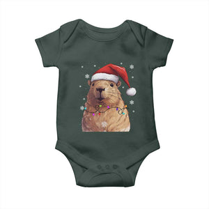 Capybara Christmas Baby Onesie Funny Santa Capy Meme Xmas Vibe TS02 Print Your Wear