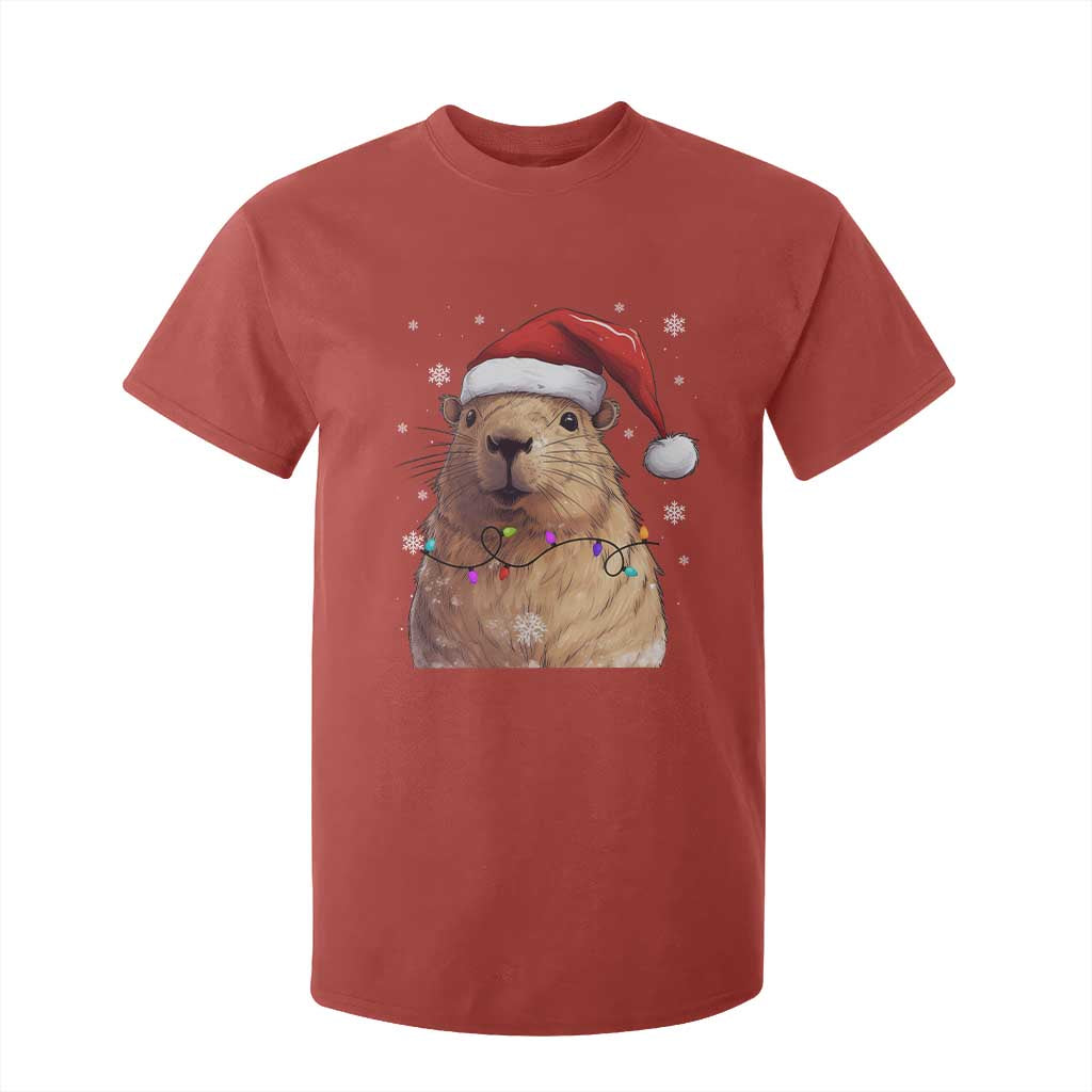 Capybara Christmas T Shirt For Kid Funny Santa Capy Meme Xmas Vibe TS02 Red Print Your Wear