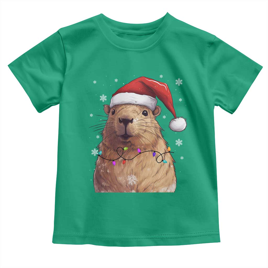 Capybara Christmas Toddler T Shirt Funny Santa Capy Meme Xmas Vibe TS02 Irish Green Print Your Wear