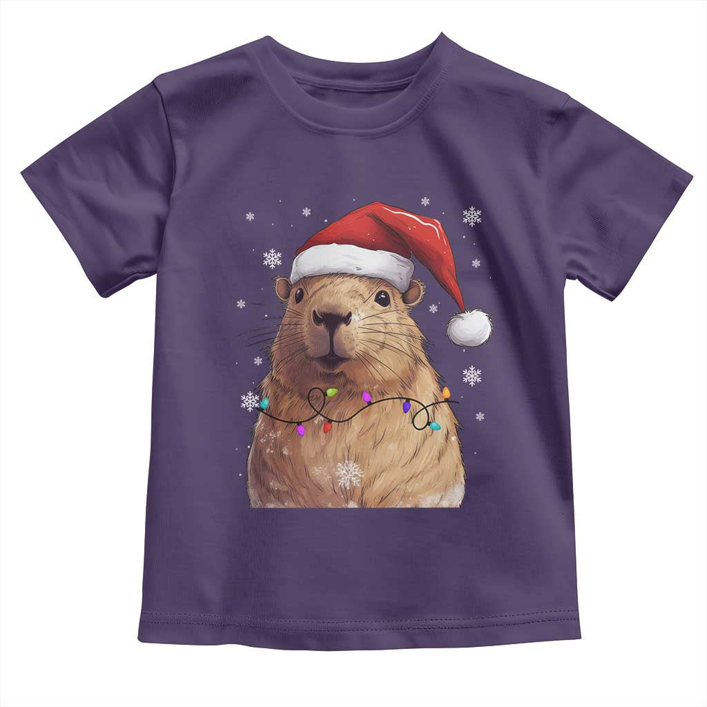Capybara Christmas Toddler T Shirt Funny Santa Capy Meme Xmas Vibe TS02 Purple Print Your Wear