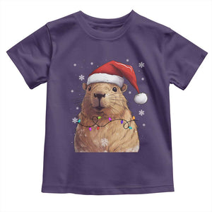 Capybara Christmas Toddler T Shirt Funny Santa Capy Meme Xmas Vibe TS02 Purple Print Your Wear