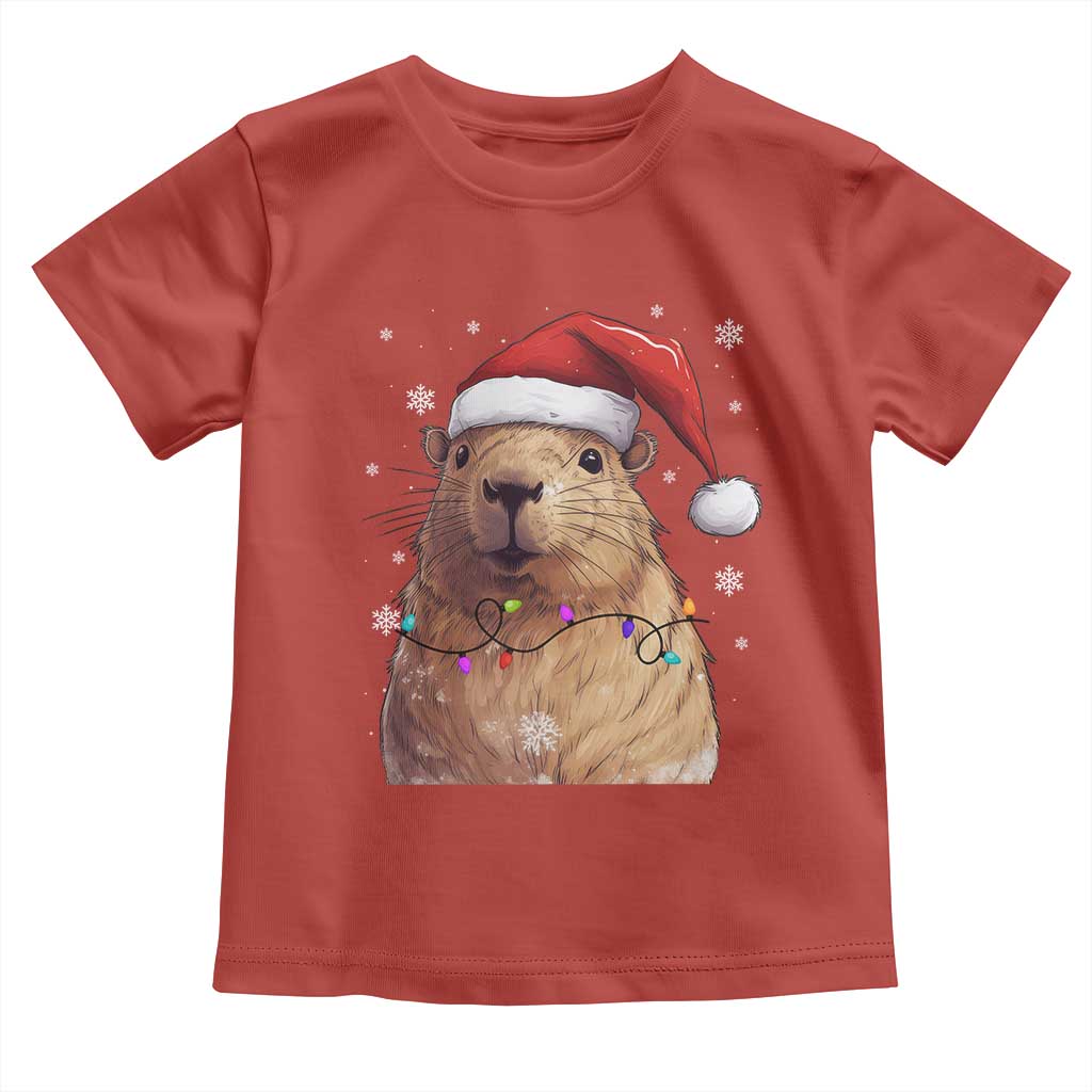 Capybara Christmas Toddler T Shirt Funny Santa Capy Meme Xmas Vibe TS02 Red Print Your Wear