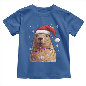 Capybara Christmas Toddler T Shirt Funny Santa Capy Meme Xmas Vibe TS02 Royal Blue Print Your Wear