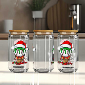 Cute Baseball Christmas Icecream Dripping Glass Can Holiday Ice Cream Cone with Santa Hat TS02 Print Your Wear