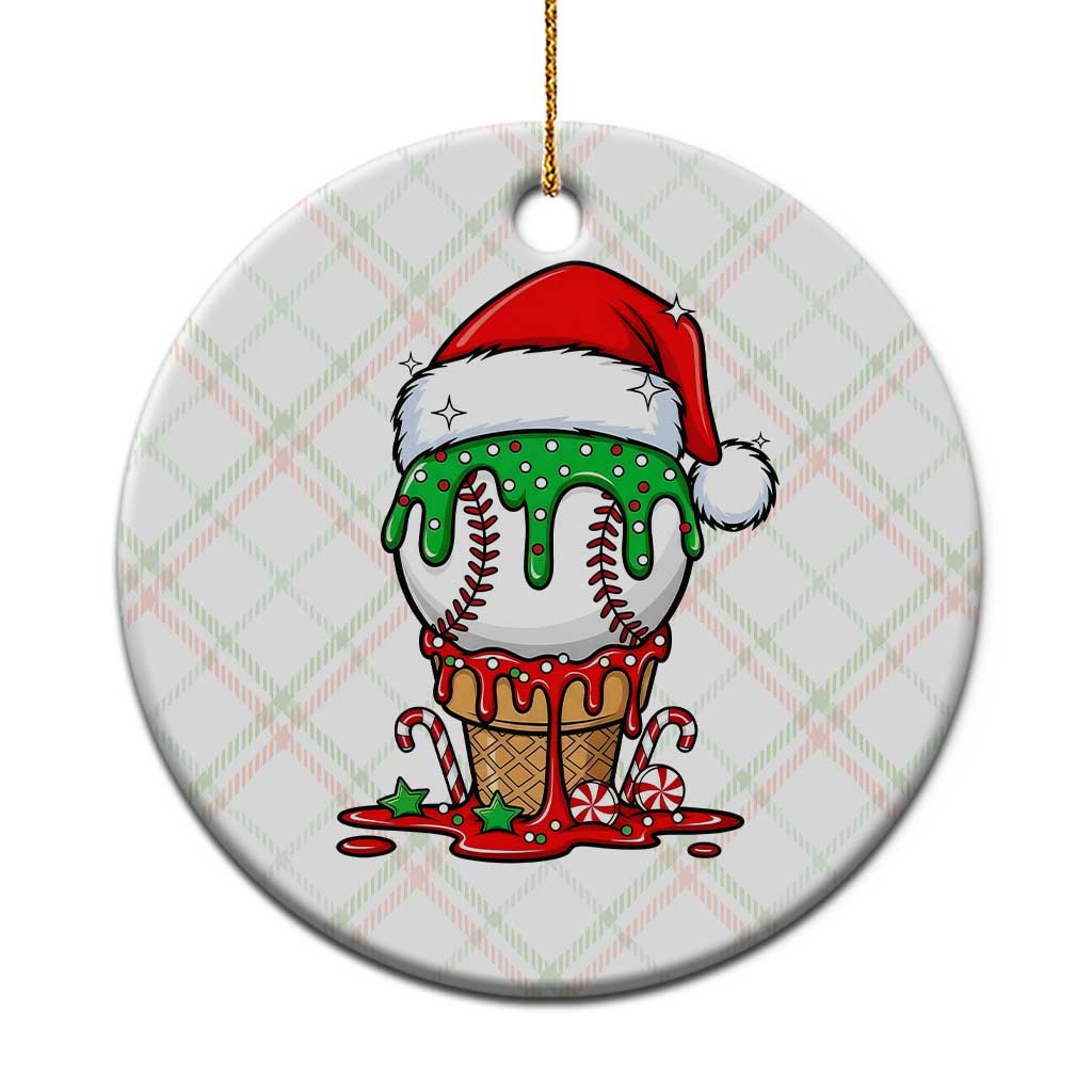 Cute Baseball Christmas Icecream Dripping Ceramic Ornament Holiday Ice Cream Cone with Santa Hat TS02 1pc Christmas Plaid Print Your Wear