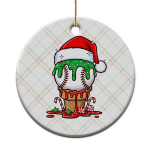 Cute Baseball Christmas Icecream Dripping Ceramic Ornament Holiday Ice Cream Cone with Santa Hat TS02 1pc Christmas Plaid Print Your Wear