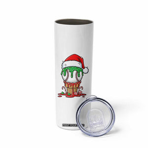 Cute Baseball Christmas Icecream Dripping Skinny Tumbler Holiday Ice Cream Cone with Santa Hat TS02 Print Your Wear