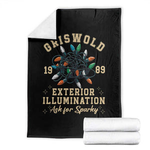 Griswold Christmas Lights Throw Blanket Exterior Illumination Ask for Sparky Funny Holiday TS02 Black Print Your Wear